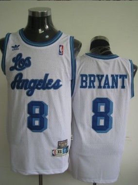 Los Angeles Lakers #8 Kobe Bryant White Swingman Throwback Jersey