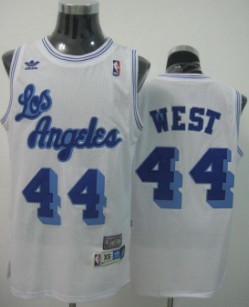 Los Angeles Lakers #44 Jerry West White Swingman Throwback Jersey