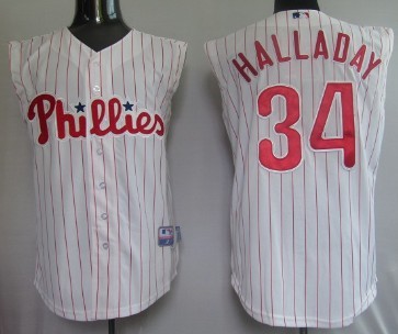 Philadelphia Phillies #34 Roy Halladay White Vest Jersey