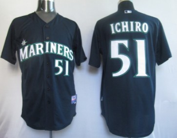 Seattle Mariners #51 Ichiro Suzuki Navy Blue Jersey