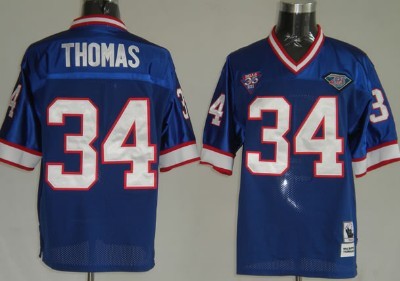 Buffalo Bills #34 Thurman Thomas Blue Throwback Jersey