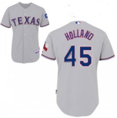 Texas Rangers #45 Derek Holland Gary Jersey