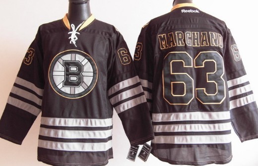Boston Bruins #63 Brad Marchand Black Ice Jersey