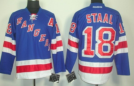 New York Rangers #18 Marc Staal Light Blue Jersey