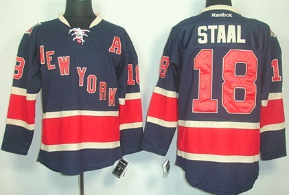 New York Rangers #18 Marc Staal Navy Blue 85TH Jersey