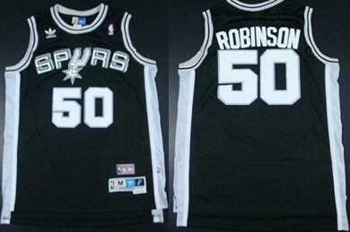 San Antonio Spurs #50 David Robinson Black Swingman Throwback Jersey