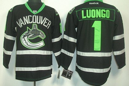 Vancouver Canucks #1 Roberto Luongo Black Ice Jersey