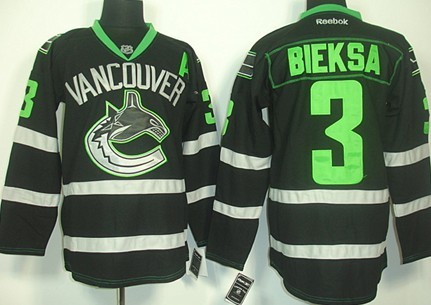 Vancouver Canucks #3 Kevin Bieksa Black Ice Jersey