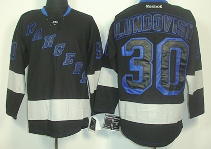 New York Rangers #30 Henrik Lundqvist Black Ice Jersey