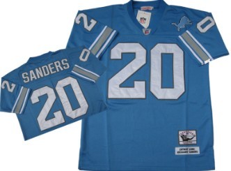 Detroit Lions #20 Barry Sanders Blue Throwback Jersey