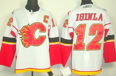 Calgary Flames #12 Jarome Iginla White Jersey