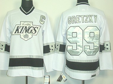 Los Angeles Kings #99 Wayne Gretzky White Throwack CCM Jersey