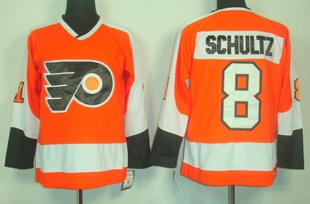 Philadelphia Flyers #8 Dave Schultz Orange Throwback CCM Jersey