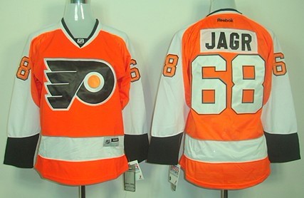 Philadelphia Flyers #68 Jaromir Jagr Orange Womens Jersey