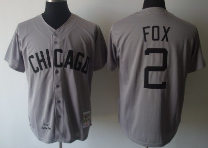 Chicago White Sox #2 Nellie Fox 1960 Gray Wool Throwback Jersey