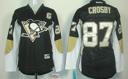 Pittsburgh Penguins #87 Sidney Crosby Black Womens Jersey