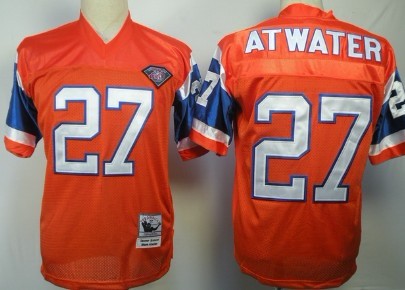 Denver Broncos #27 Steve Atwater Orange 75TH Throwback Jersey