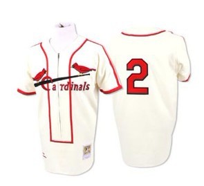 St. Louis Cardinals #2 Red Schoendienst 1946 Cream Throwback Jersey