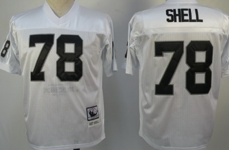 Oakland Raiders #78 Shell White Throwback Jersey