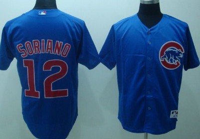Chicago Cubs #12 Soriano Blue Jersey