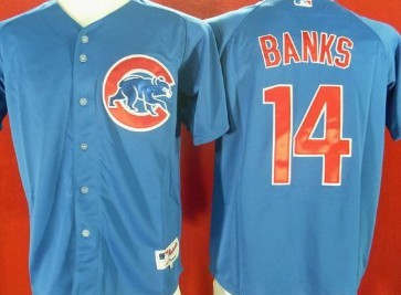 Chicago Cubs #14 Ernie Banks Blue Jersey