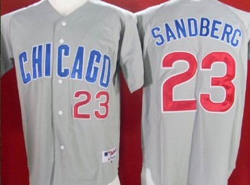 Chicago Cubs #23 Ryne Sandberg Grey Jersey