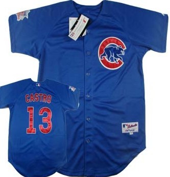 Chicago Cubs #13 Castro Blue Jersey
