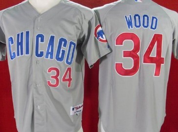 Chicago Cubs #34 Wood Gray Jersey