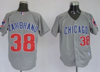Chicago Cubs #38 Carlos Zambrano Grey Jersey