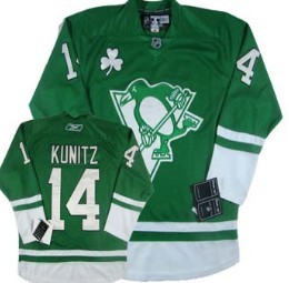Pittsburgh Penguins #14 Chris Kunitz St. Patrick's Day Green Jersey