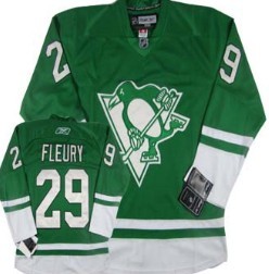 Pittsburgh Penguins #29 Marc-Andre Fleury St. Patrick's Day Green Jersey