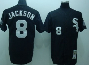 Chicago White Sox #8 Jackson Black Throwback Jersey