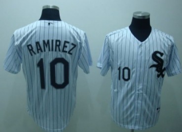Chicago White Sox #10 Ramirez White With Black Pinstripe Jersey
