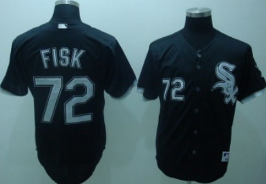 Chicago White Sox #72 Fisk Black Jersey