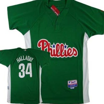 Philadelphia Phillies #34 Halladay Green Jersey