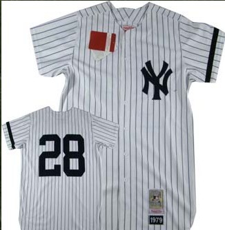 New York Yankees #28 Joe Girardi White Throwback Jersey
