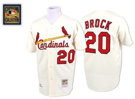 St. Louis Cardinals #20 Lou Brock Cream Throwback Jersey