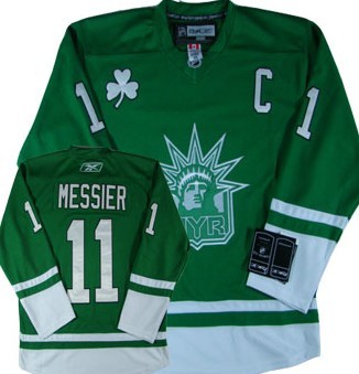 New York Rangers #11 Mark Messier St. Patrick's Day Green Jersey