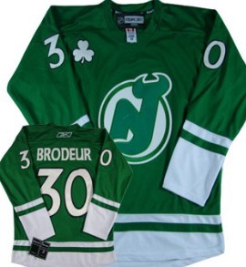 New Jersey Devils #30 Martin Brodeur St. Patrick's Day Green Jersey