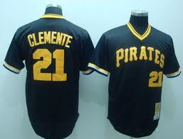 Pittsburgh Pirates #21 Roberto Clemente Black Throwback Jersey