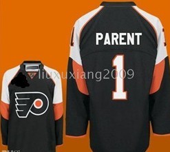 Philadelphia Flyers #1 Bernie Parent Black Jersey