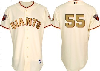 San Francisco Giants #55 Lincecum Cream With Gold Jersey