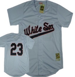 Chicago White Sox #23 Robin Ventura White Buttons Throwback Jersey