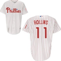 Philadelphia Phillies #11 Rollins White Jersey