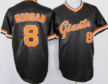 San Francisco Giants #8 Joe Morgan Black Throwback Jersey