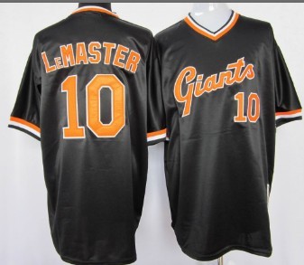 San Francisco Giants #10 Johnnie LeMaster Black Throwback Jersey
