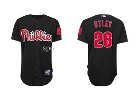 Philadelphia Phillies #26 Utley Black Jersey