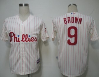 Philadelphia Phillies #9 Brown White Jersey