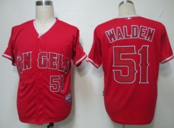 LA Angels of Anaheim #51 Walden Red Jersey