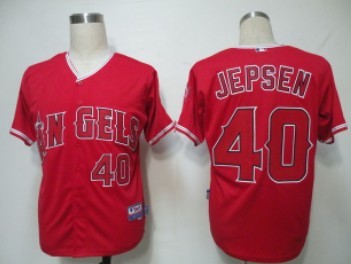 LA Angels of Anaheim #40 Jepsen Red Jersey
